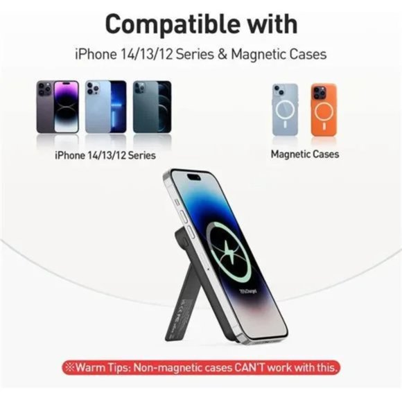 MAG-X Magnetic Wireless Power Bank with Stand, 5000mAh Portable Charger - Picture 3 of 7